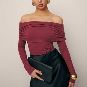 Reformation Florentina Knit Top Chianti - Size XS